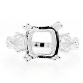 Sterling Silver Semi Mount Ring Setting Square 9x9mm CU 10x10mm HT 5x5mm - Syzjewelry